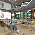 Trendy Digital Lifestyle Products Retail Store With Display Shelves And Product Displays