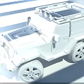 Orange Jeep Wrangler With Roof Mounted Spotlights And Large Off Road Tires