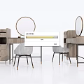 Light Luxury Dressing Table Dressing Table Makeup Table and Chair 3d model