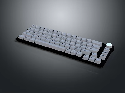 Sleek Modern Full Size Keyboard With White Keys Black Base And Numpad Design 3d model