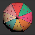 Colorful Unicorn Horn Umbrella with Purple Ears Pink Heart Patterns Gradient Canopy and Pink Handle