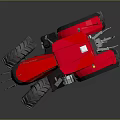 Red Tractor With Large Tires Modern Cab And Sleek Exterior Design
