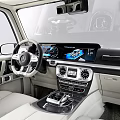 Luxurious Car Interior With Mercedes Steering Wheel And Dashboard 3d model