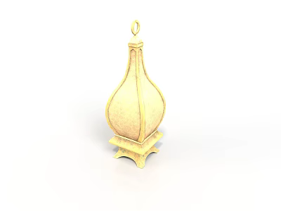 Golden Decorative Pendant With Elegant Design Hanging Loop And Vintage Style 3d model
