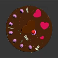 Delicious Pink Cake With Chocolate Drizzle Heart Decoration Pink Meringues And Silver Sprinkles