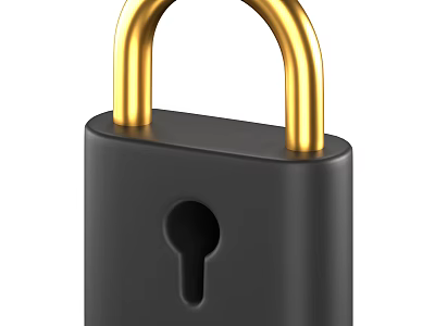 Elegant Black And Gold Padlock Decorative Ornament Set For Home Decor 3d model
