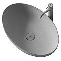 Modern White Oval Above Counter Wash Basin With Silver Faucet LivingPlus Design