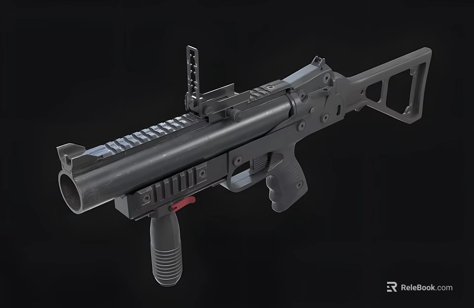 Modern Tactical Weapon With Black Rail System And Ergonomic Grip Design 3d model 
