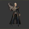 Decorative Toy Character With Silver Weapon And Ornate Clothing Design