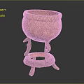 Wooden Decorative Ornament Set with Intricate Carved Patterns and Stand Base