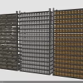 Neatly Stacked Household Items Storage With Metal Shelves And Various Colored Bags