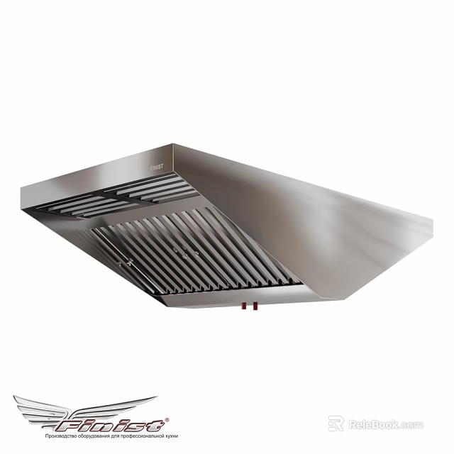 Stainless Steel Kitchen Hood With Modern Grill Design For Efficient Home Cooking 3d model 