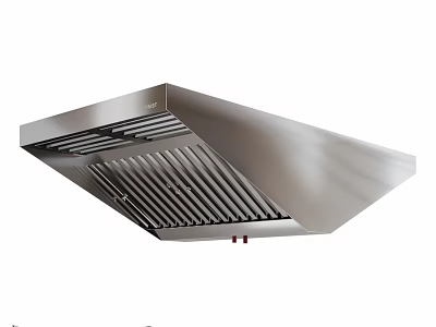 Stainless Steel Kitchen Hood With Modern Grill Design For Efficient Home Cooking 3d model