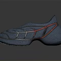 Blue Sports Shoes With White Red Accents And Textured Upper Design