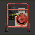 Red Frame Portable Power Generator With Wheels And Control Panel