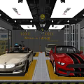 Mtian AI Aima Hall Automotive Shop With Multiple Garage Bays And Vehicle