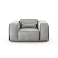 Modern Single Sofa with Soft Gray Fabric Upholstery and Comfortable Armrest Design 3d model
