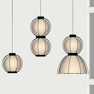 New Chinese Chandelier Combination 3d model