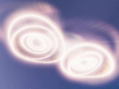 Illuminated Spiral Ceiling Design With Starry Background And Circular Patterns 3d model