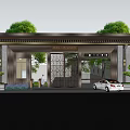 New Chinese Style Gate Quality Gate 3d model