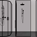 Modern Shower Sauna Interior With Glass Enclosures Black Fixtures And Various Showerhead Designs