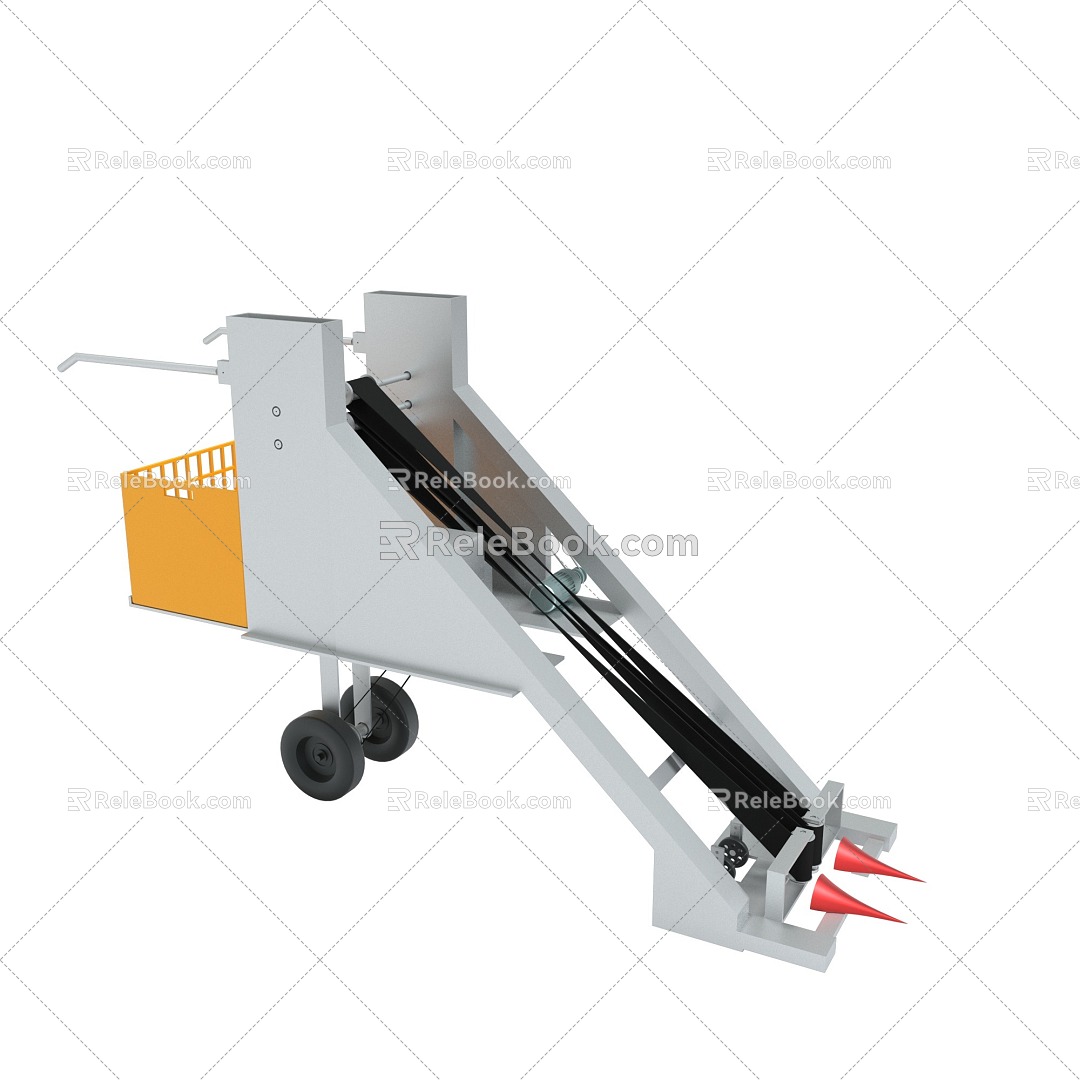 Agricultural machine punching car stainless steel metal machine with guardrail type vehicle-mounted person punching car power punching car forklift working car engineering car industrial machine 3d model