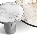 Elegant Modern Coffee Table With Natural Marble Tabletop And Sleek Metal Base Design