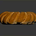 Golden Flaky Freshly Baked Croissant With Buttery Layers On Dark Background