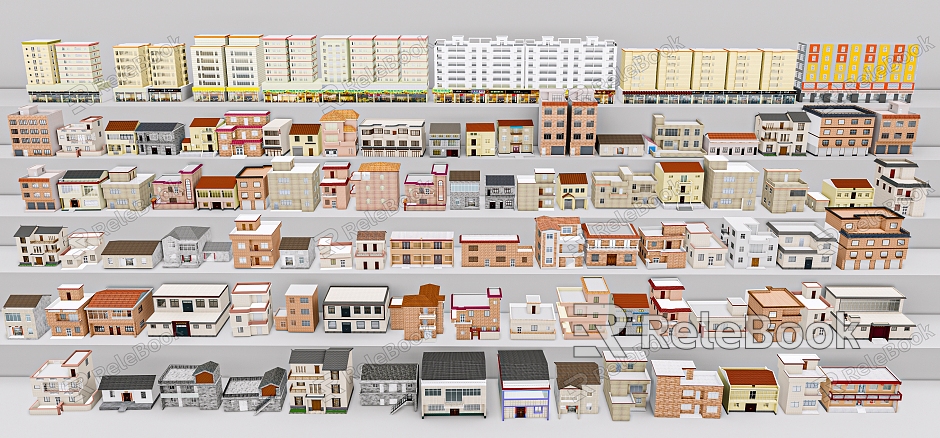 Modern houses, villages, houses, villages in the city model