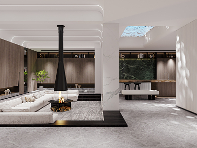 Modern Basement Lounge model