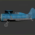 Vintage Blue Biplane Model For Space Aeronautics Education And