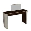 Modern Dressing Table With Mirror And Storage Compartments On Textured Legs 3d model