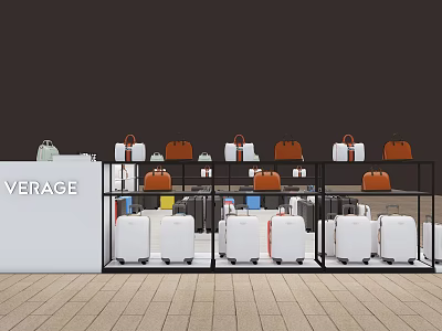 Modern luggage store luggage cabinet 3d model