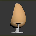 Modern Egg Shaped Orange And White Leisure Chair With Small Round Table