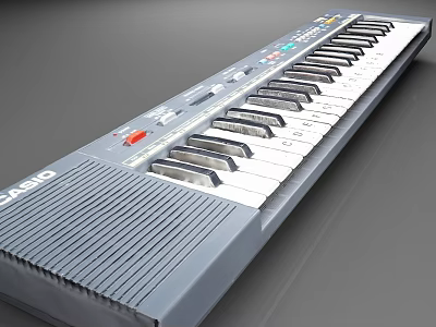 Musical Instruments And Art Supplies Featuring CASIO Electronic Keyboard With Keys Control Panel And Design 3d model