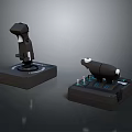 Automotive Parts Black Control Levers with Black Bases and Blue Indicator Details