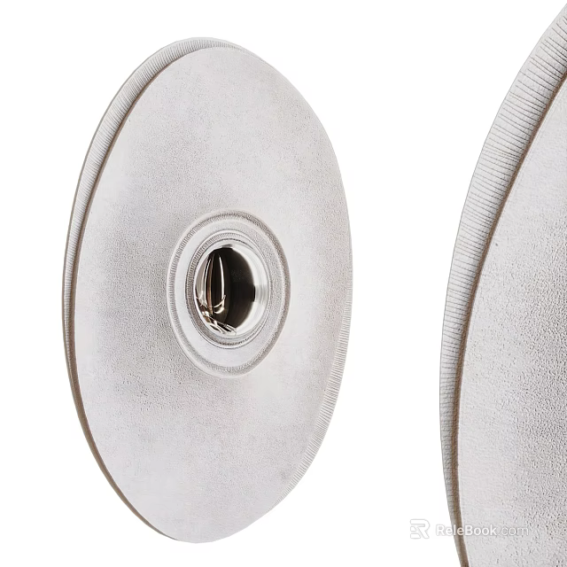 Modern Round Fabric Wall Lamp With Soft Surface And Metal Light Socket For Indoor Decoration 3d model 