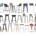 Modern Bar Stools With Various Designs Wooden Metal Legs And Upholstered Seats
