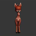 Cute Pink Llama Figurine With Red Fluffy Hair And Standing Pose Design