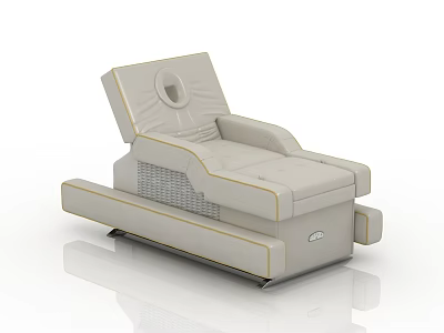 Modern Beige Massage Bed With Comfortable Cushion And Adjustable Backrest 3d model