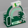 Mengniu Breakfast Milk Display Stand With Green Design Milk Bottles And Female Spokesperson