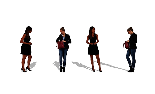 Fashion female business figures 3d model