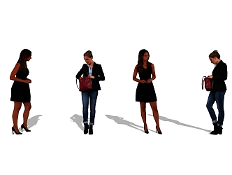 Fashion female business figures 3d model