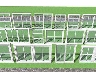 Modern casement windows Tuscan aluminum windows 3d model