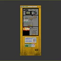 Yellow Public Building Self Service Kiosk With Digital Screen Operation Panel And Stickers