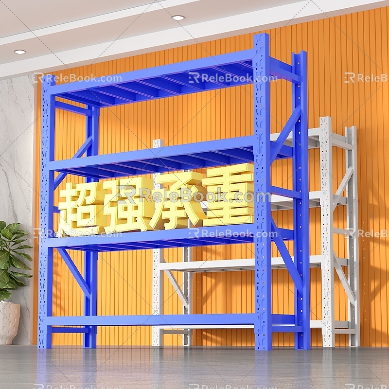 Modern Factory Warehouse Warehouse Warehouse Shelf Heavy Shelf Industrial Products 3d model