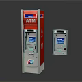 Red And Gray ATM Banking Equipment Standing And Wall Mounted Designs With Digital Screen