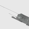 Gray Military Vehicle Model With Long Antenna And Detailed Structural Components