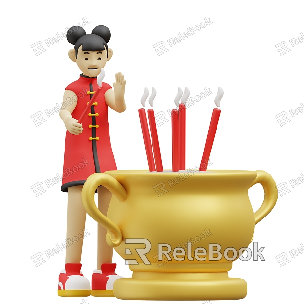 Blessing Scene Cartoon Girl model