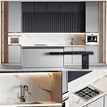 Luxurious Modern Kitchen With Sleek Cabinets Marble Countertop And Gold Accents